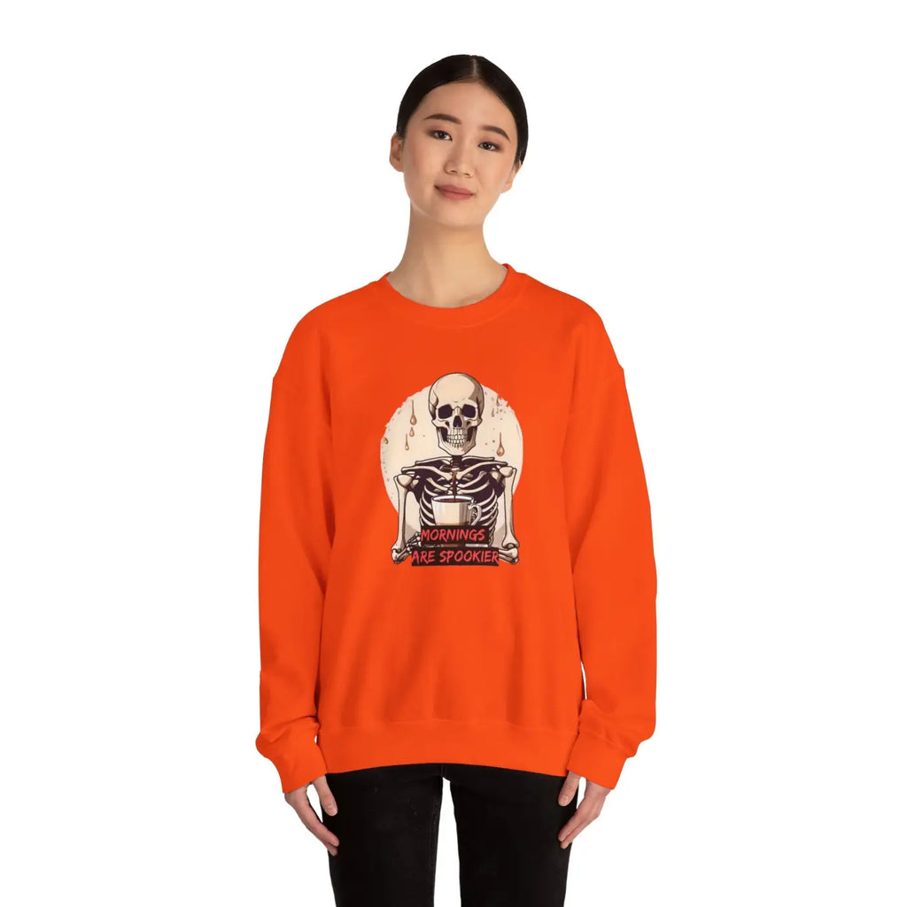 Skeleton Coffee Crewneck Sweatshirt - Spooky Mornings - DipaliZ