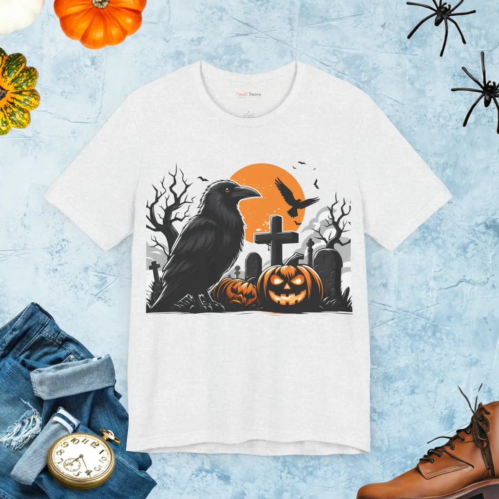 Unisex Jersey Tee - Jack O Lantern Spooky Style Halloween - DipaliZ