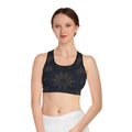 Stylish Sports Bra - Mandala Pattern Navy Blue - DipaliZ