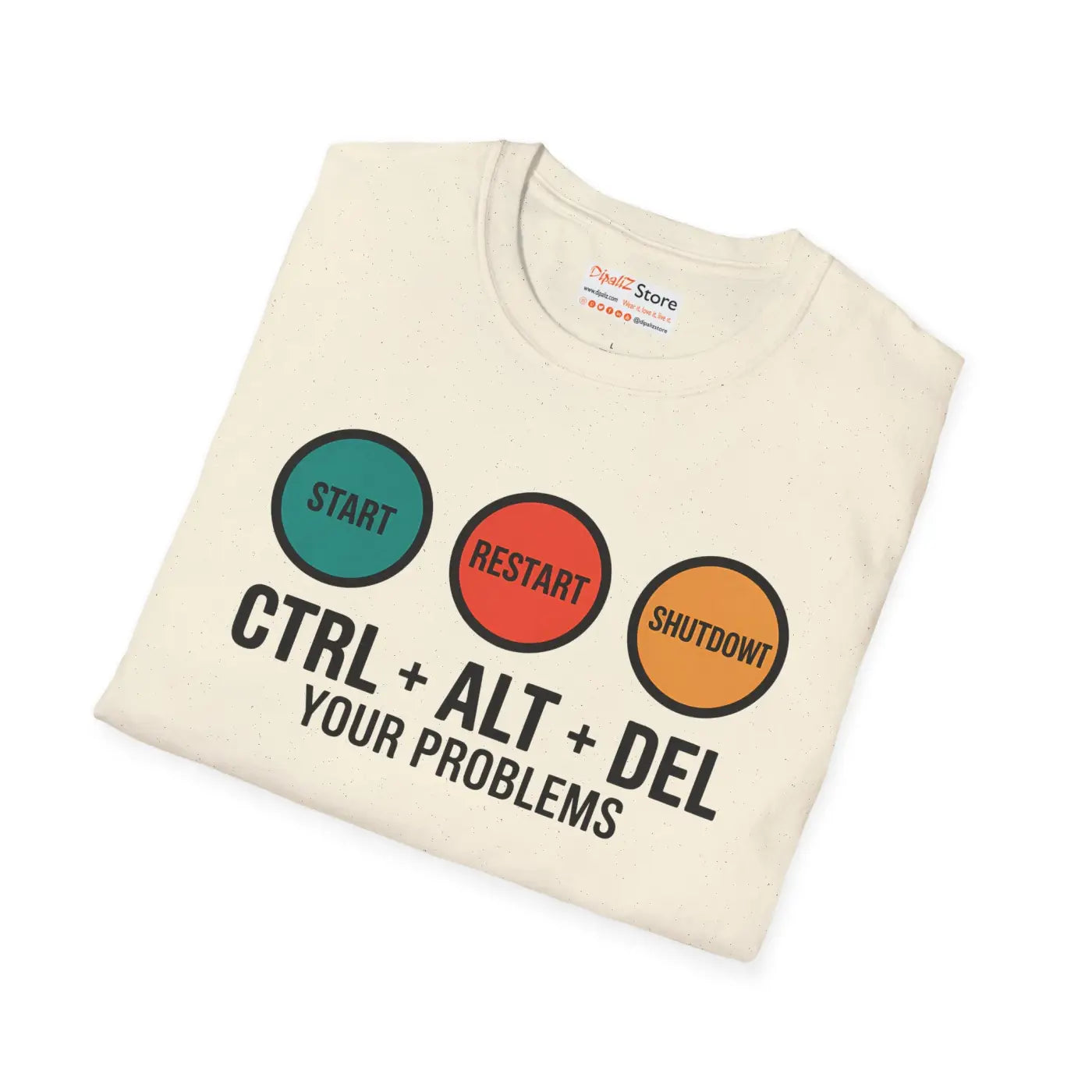 Sleek Unisex Softstyle Tee - Ctrl Alt Del Design - DipaliZ