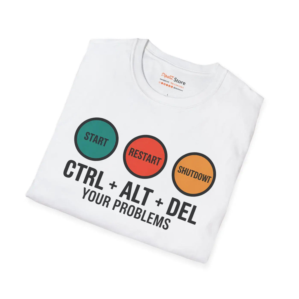 Sleek Unisex Softstyle Tee - Ctrl Alt Del Design - DipaliZ