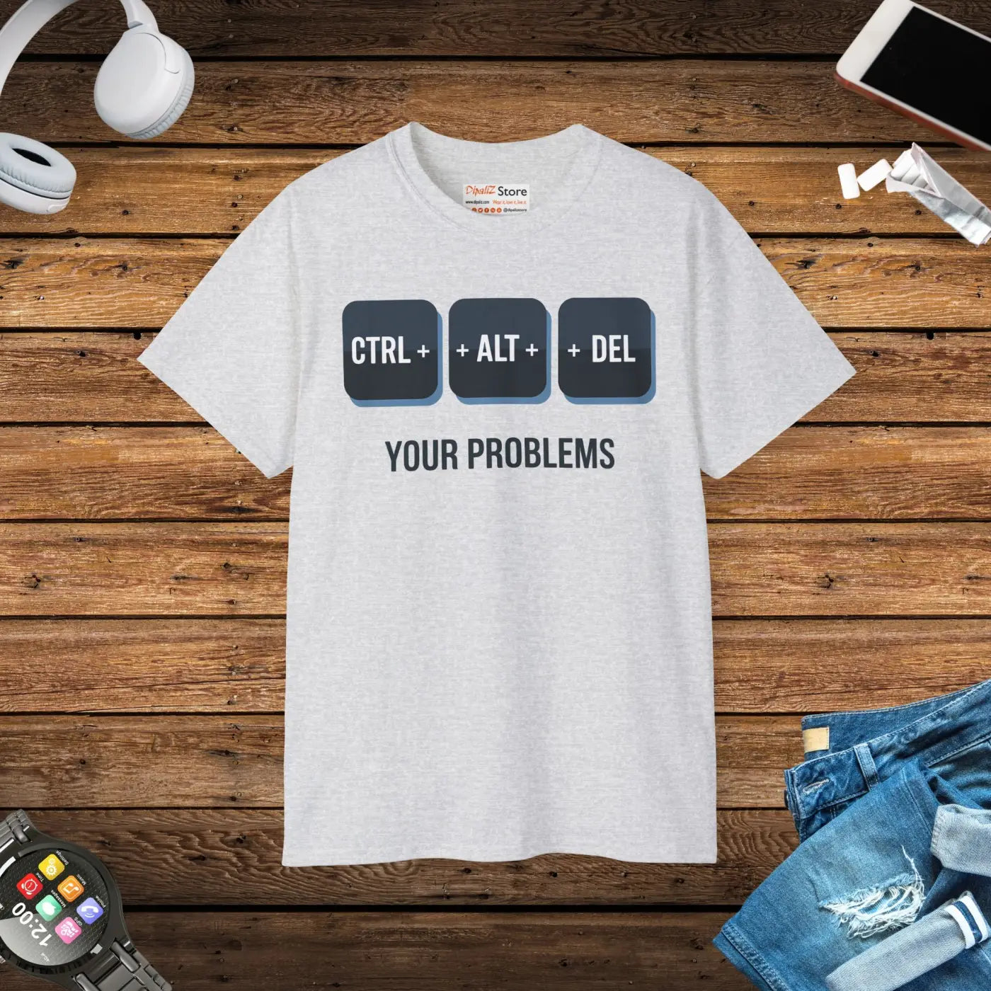 Ctrl Alt Delete Unisex Ultra Cotton Tee - Tech Humor - DipaliZ