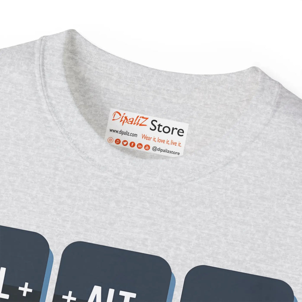 Ctrl Alt Delete Unisex Ultra Cotton Tee - Tech Humor - DipaliZ