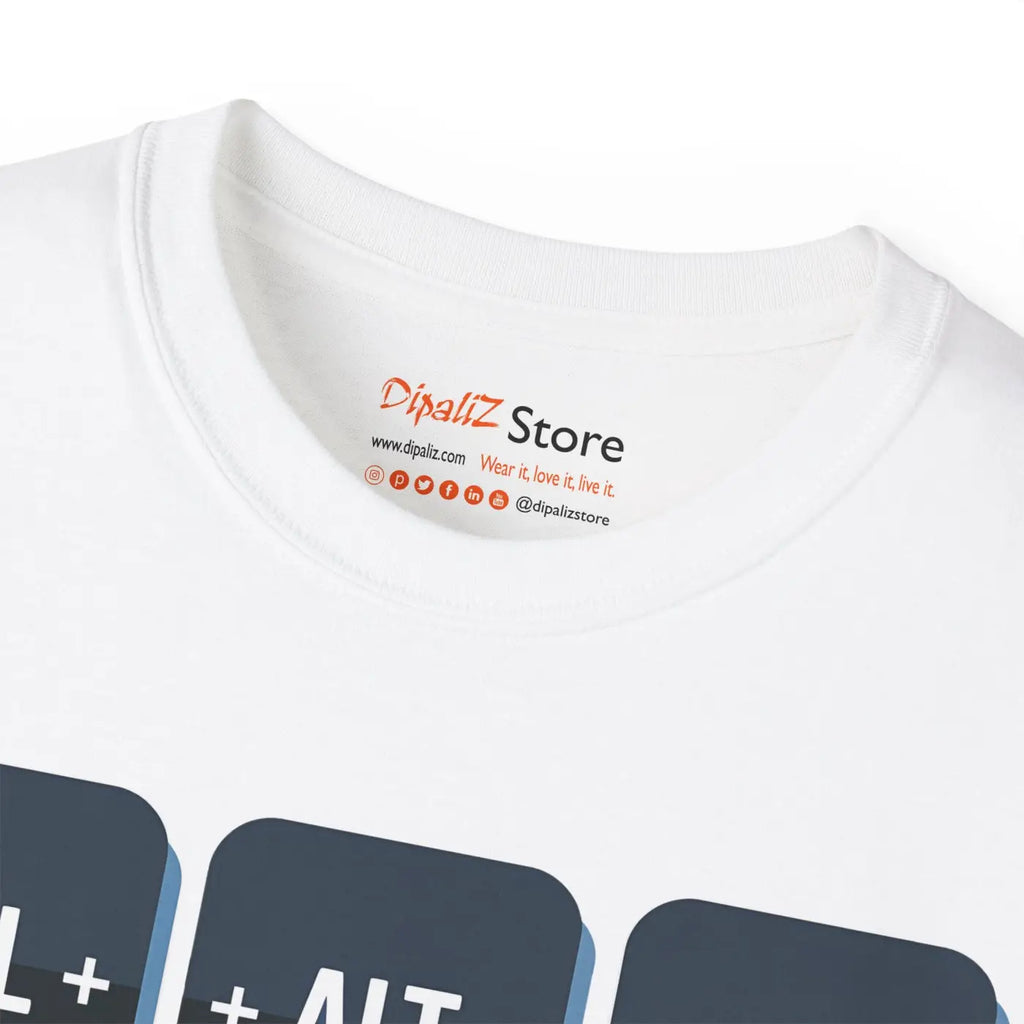 Ctrl Alt Delete Unisex Ultra Cotton Tee - Tech Humor - DipaliZ