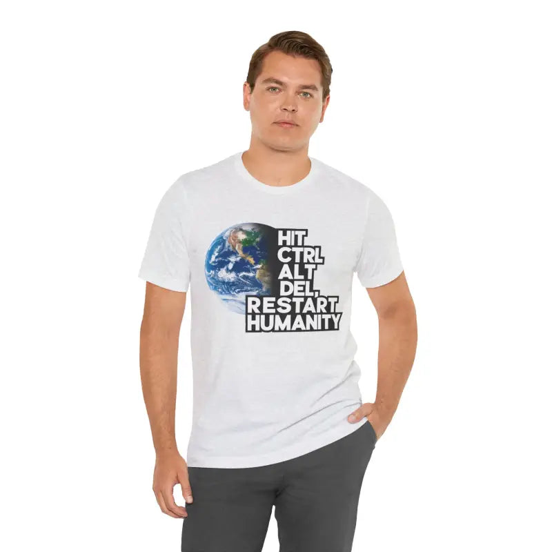 Soft Cotton Tee - Hit Control Alt Delete Jersey Short Sleeve - DipaliZ