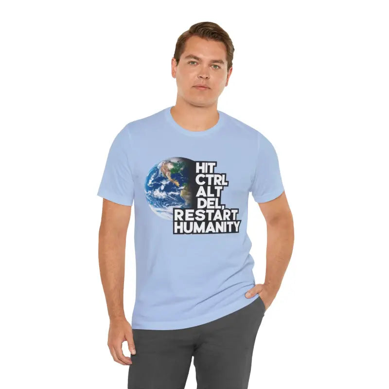 Soft Cotton Tee - Hit Control Alt Delete Jersey Short Sleeve - DipaliZ