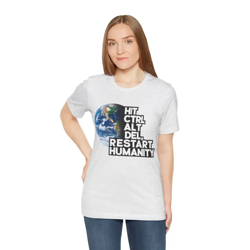 Soft Cotton Tee - Hit Control Alt Delete Jersey Short Sleeve - DipaliZ