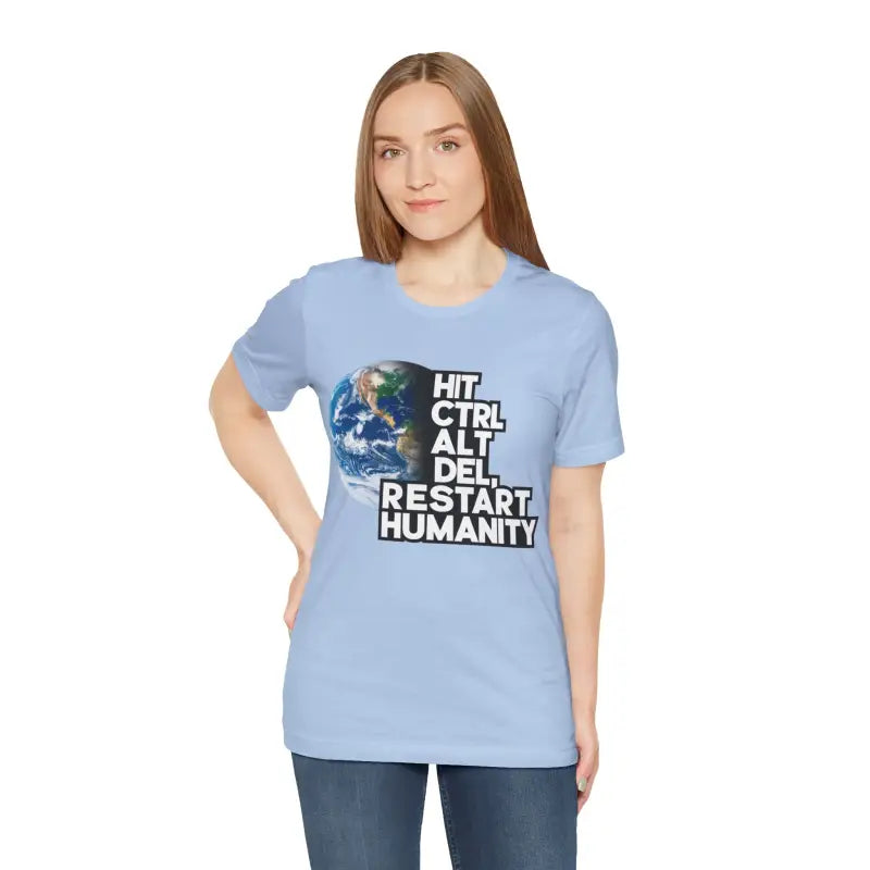 Soft Cotton Tee - Hit Control Alt Delete Jersey Short Sleeve - DipaliZ