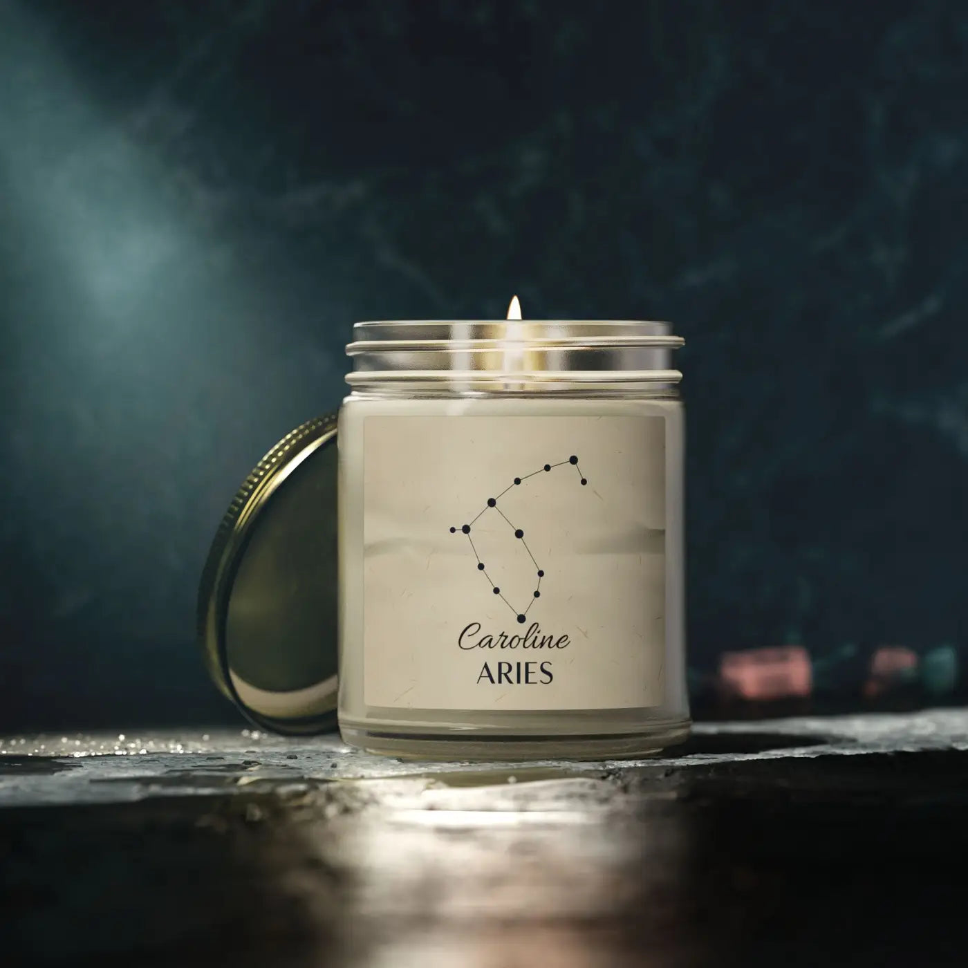 Aries Zodiac Candle - Coconut Apricot Wax Fire Sign - DipaliZ
