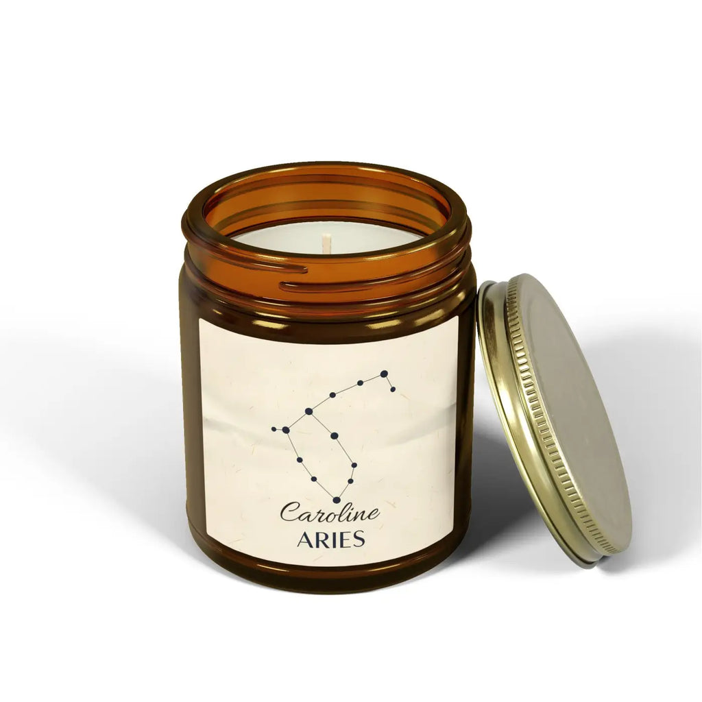 Aries Zodiac Candle - Coconut Apricot Wax Fire Sign - DipaliZ