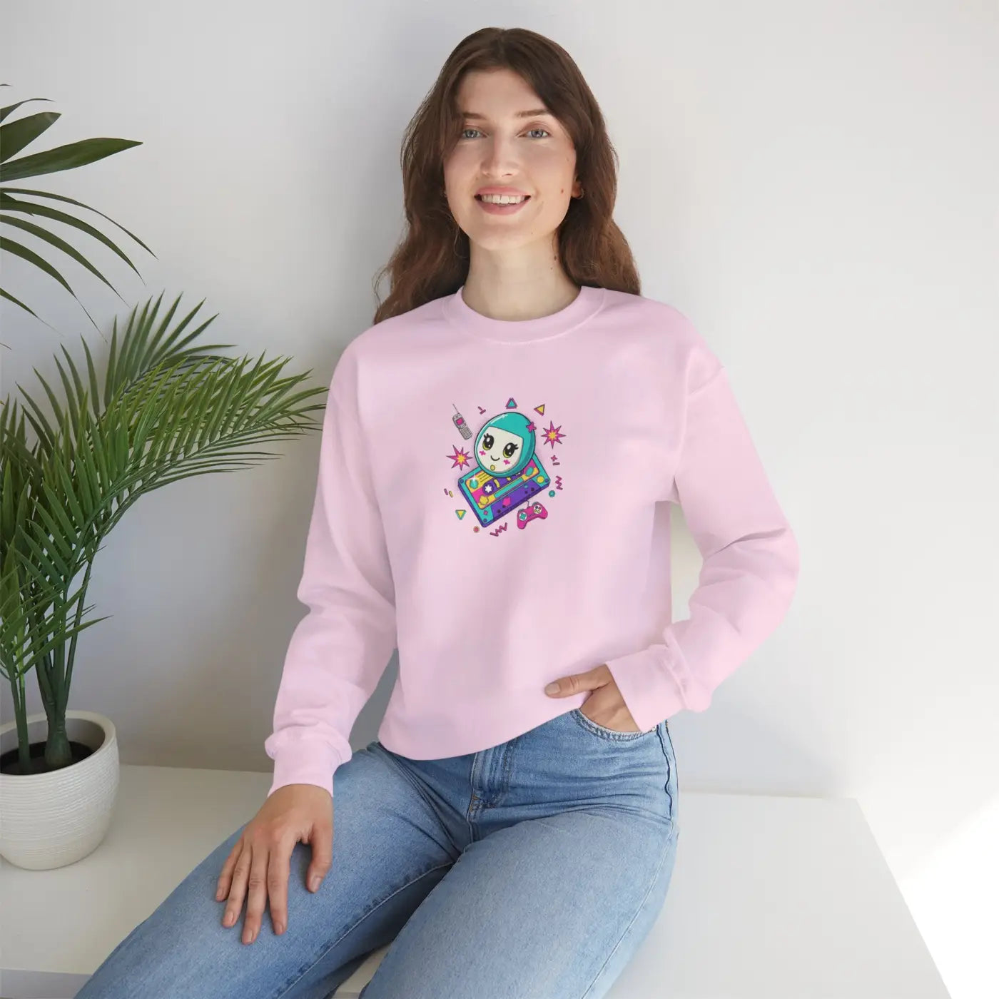 Alien Gamer Crewneck - Retro Arcade Space Design - DipaliZ