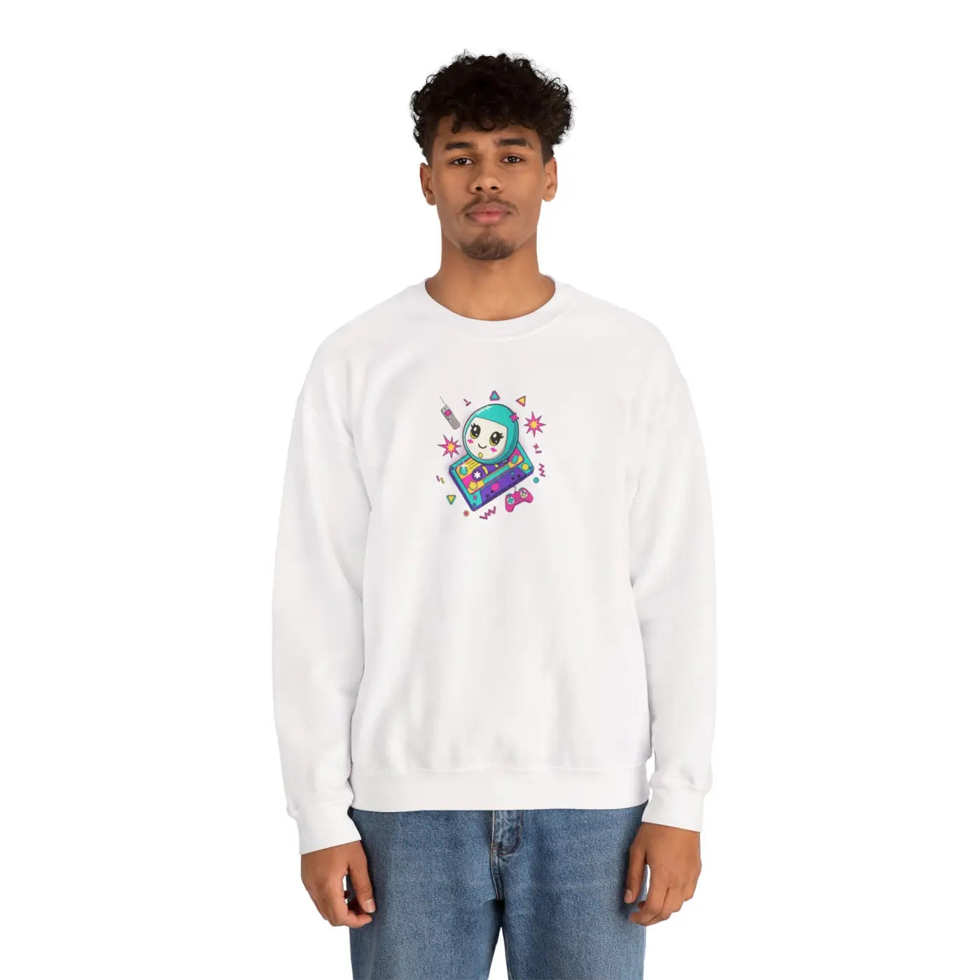 Alien Gamer Crewneck - Retro Arcade Space Design - DipaliZ