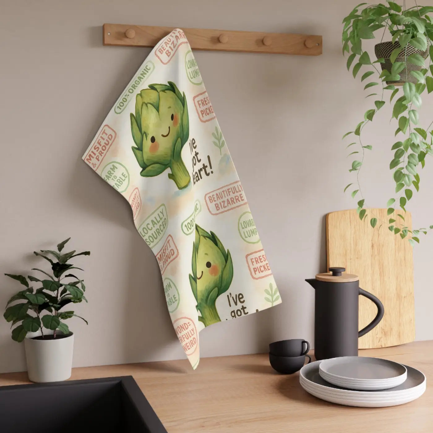 Artichoke Tea Towels - Whimsical Charm Eco-Friendly - DipaliZ