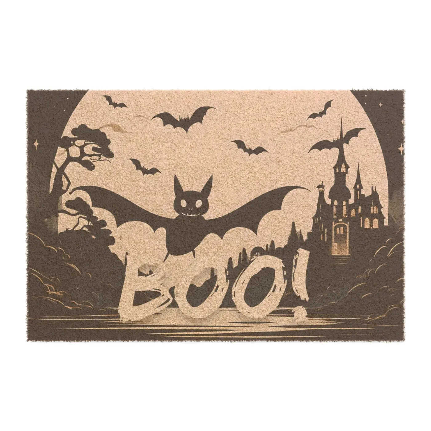 Halloween Boo Bat Doormat - Tufted Coir Coconut - DipaliZ