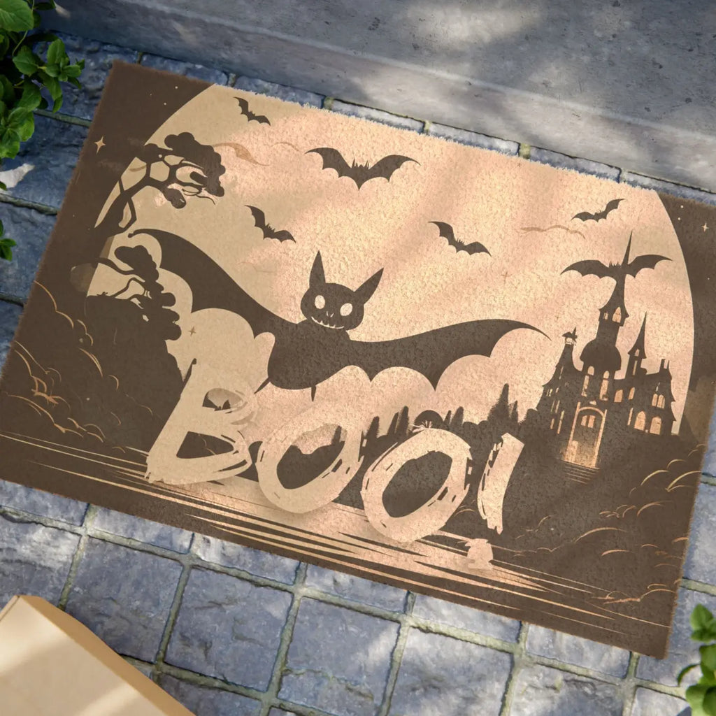 Halloween Boo Bat Doormat - Tufted Coir Coconut - DipaliZ