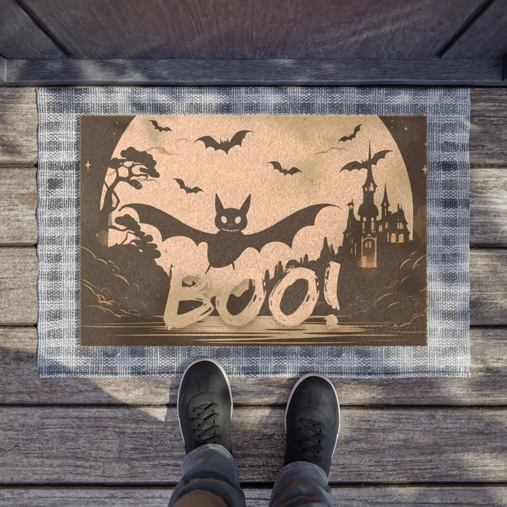 Halloween Boo Bat Doormat - Tufted Coir Coconut - DipaliZ