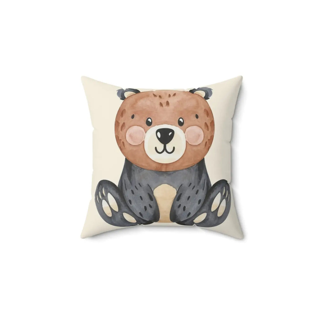 Cute Bear Throw Pillow - Spun Polyester Square - DipaliZ