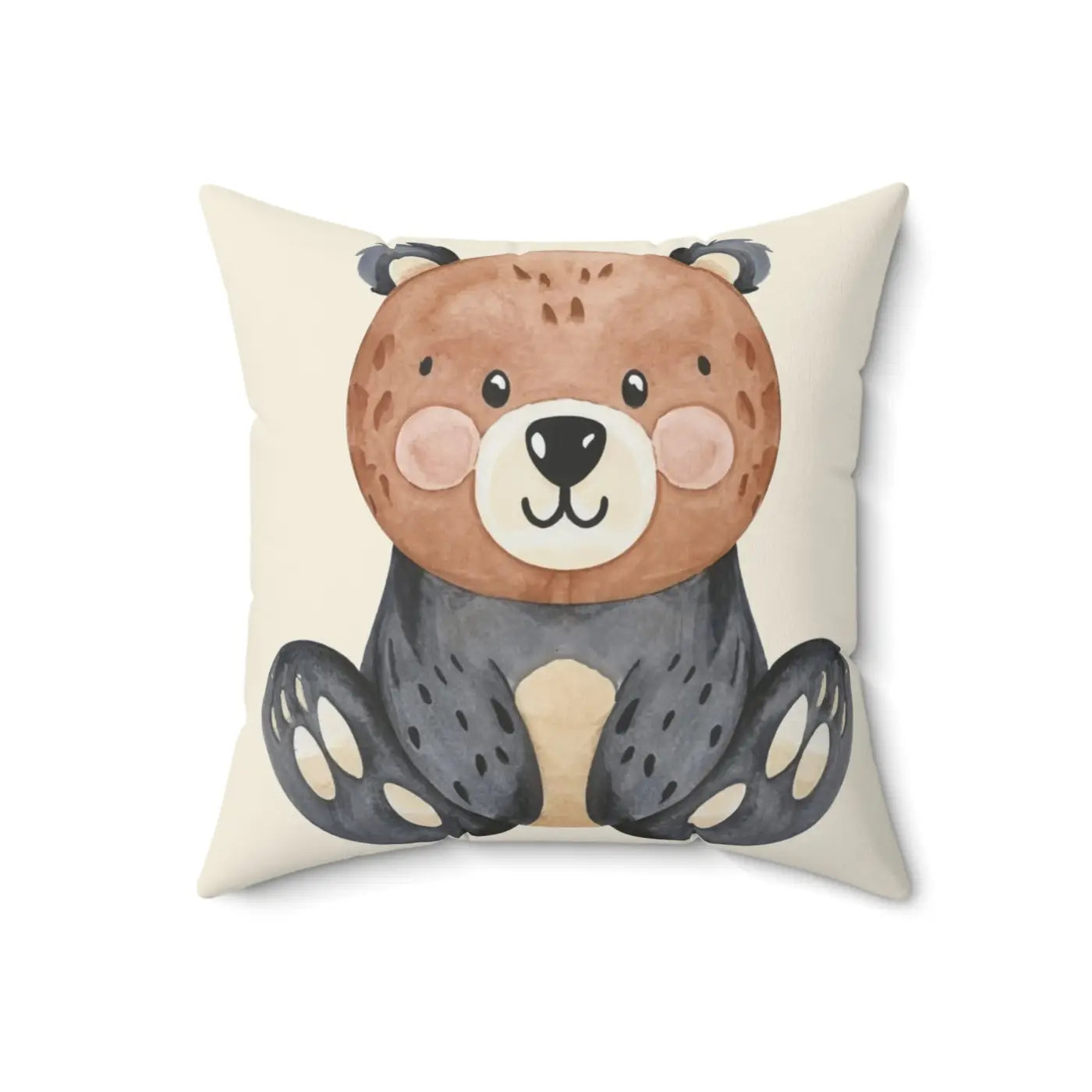 Cute Bear Throw Pillow - Spun Polyester Square - DipaliZ