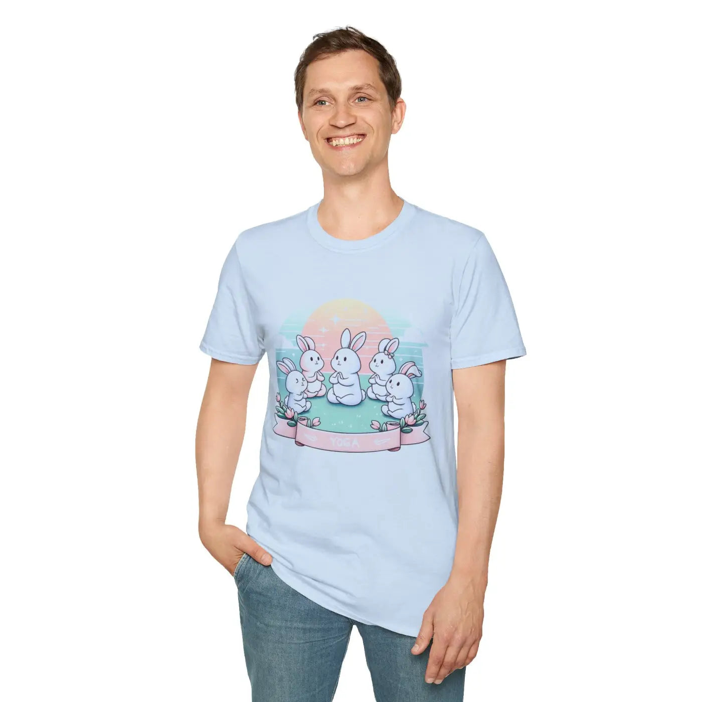 Cute Bunny Yoga Tee - Easter Celebrations - DipaliZ