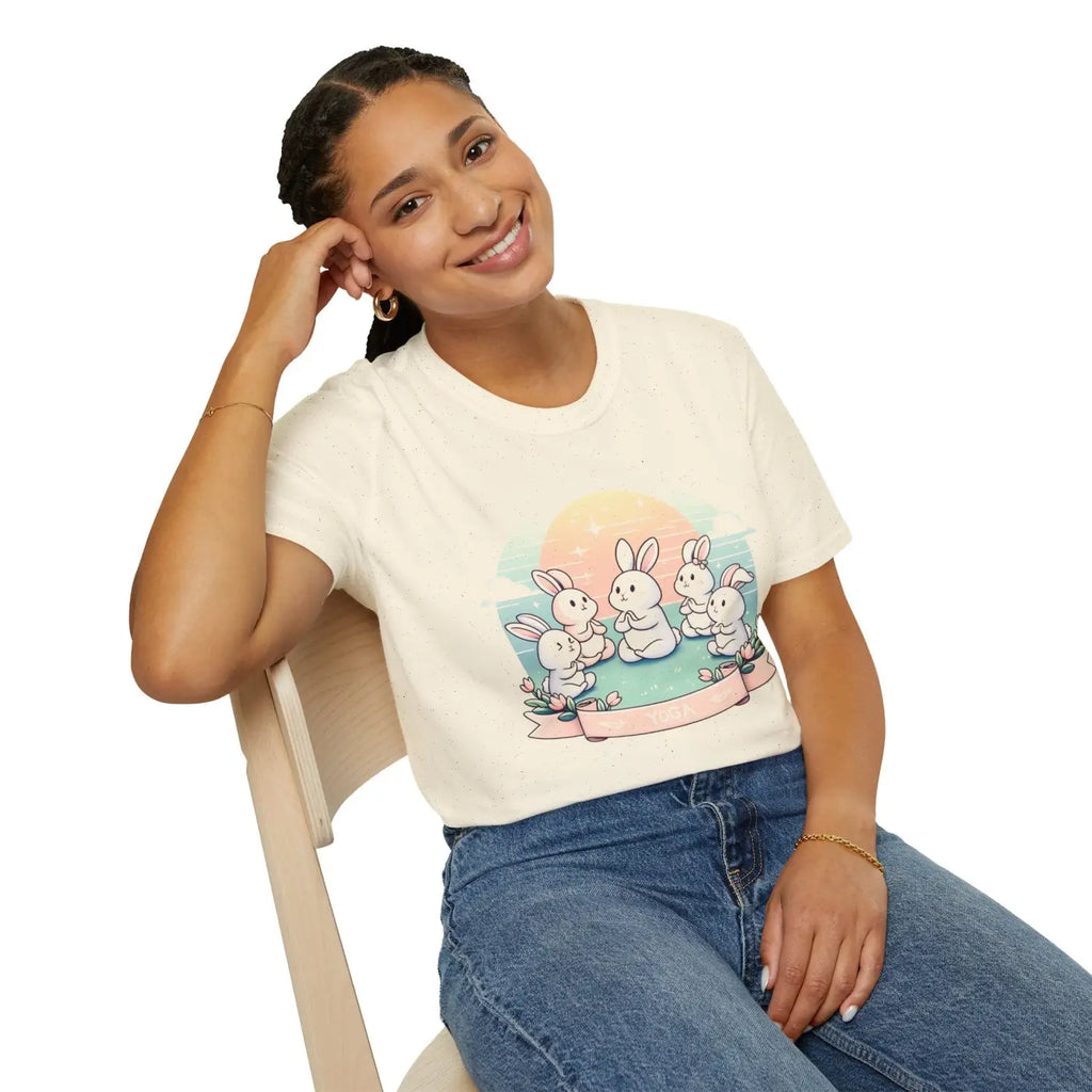 Cute Bunny Yoga Tee - Easter Celebrations - DipaliZ