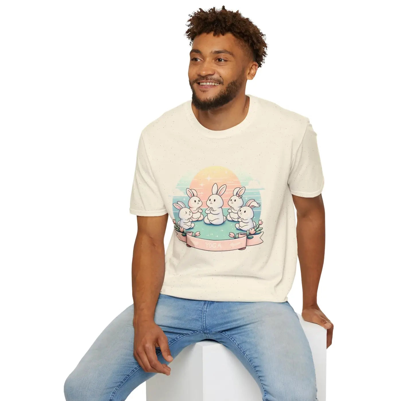 Cute Bunny Yoga Tee - Easter Celebrations - DipaliZ