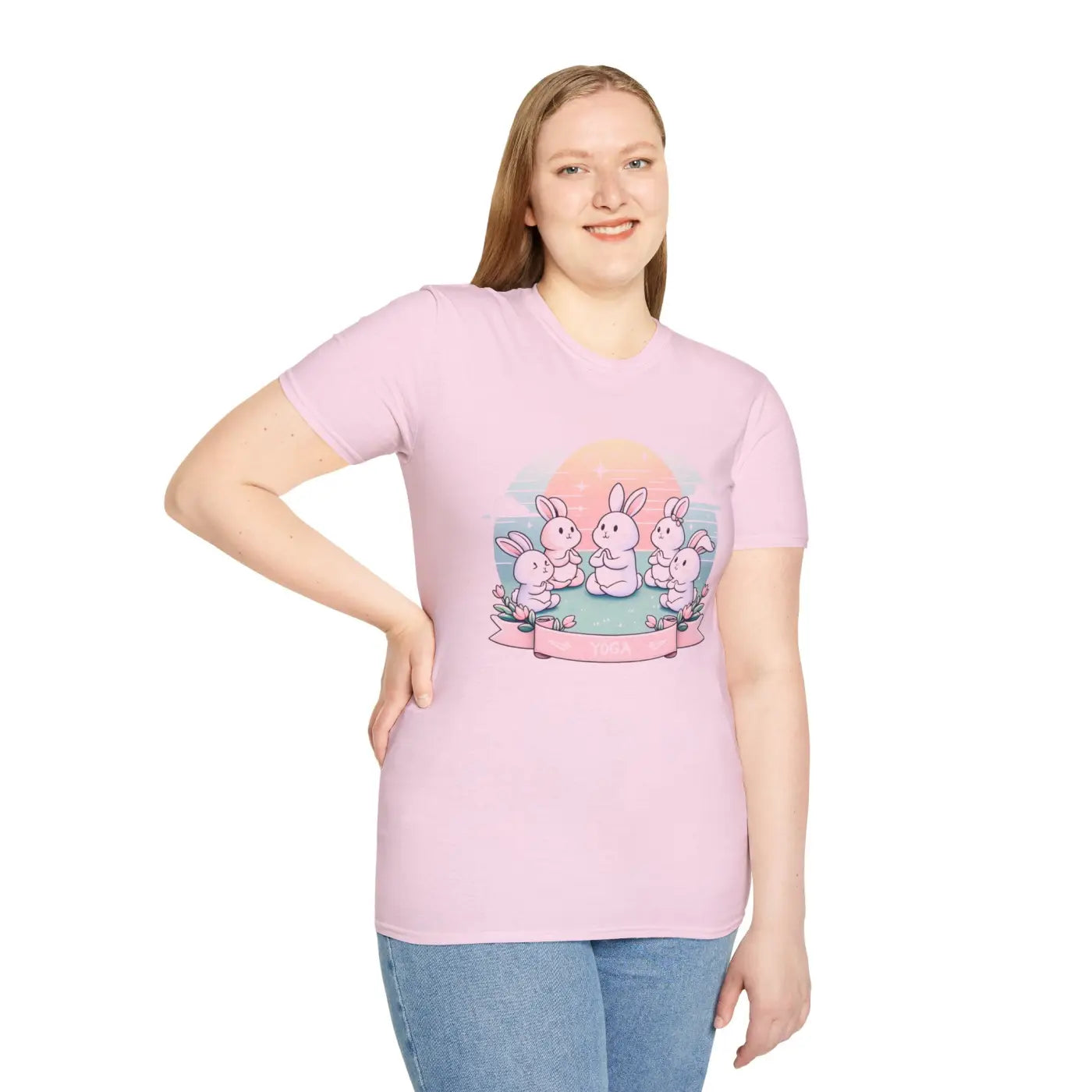 Cute Bunny Yoga Tee - Easter Celebrations - DipaliZ