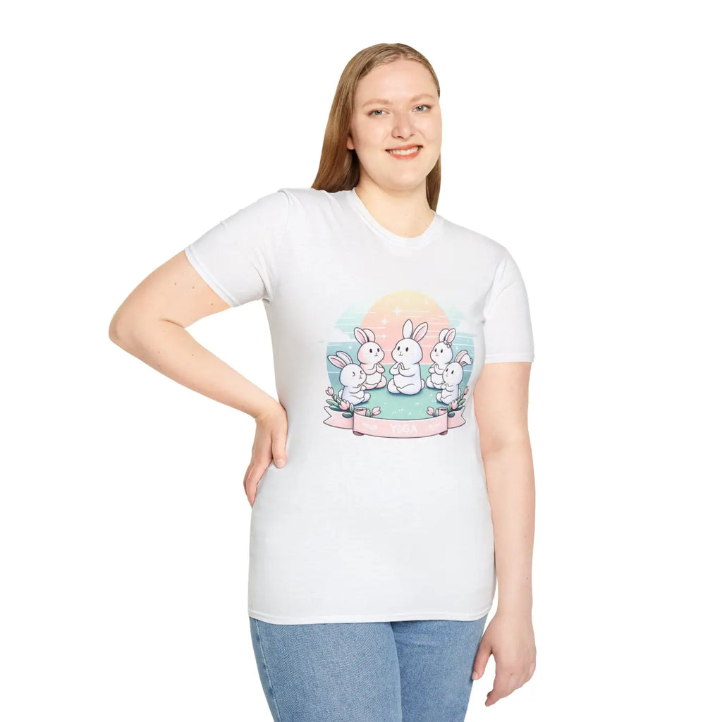 Cute Bunny Yoga Tee - Easter Celebrations - DipaliZ