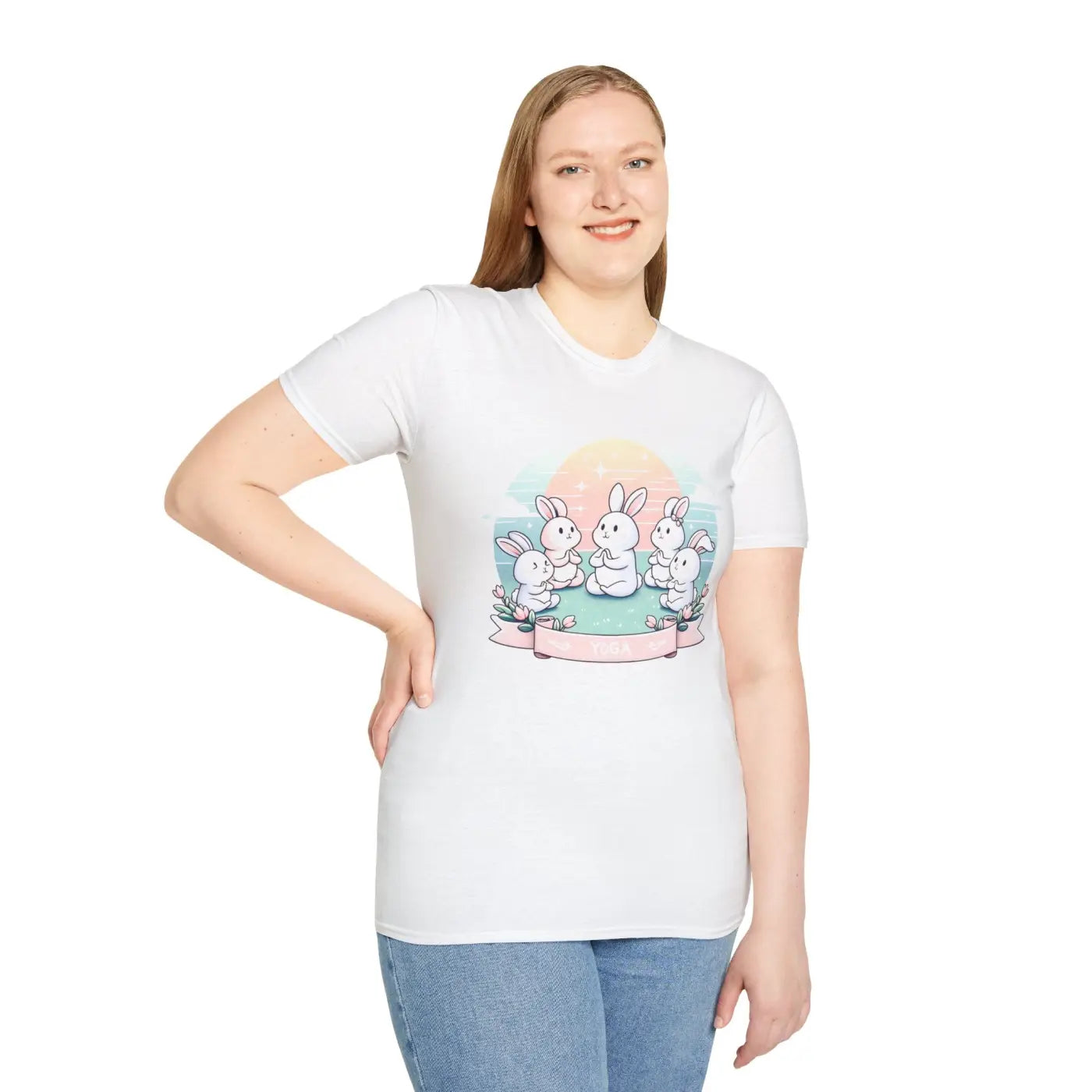 Cute Bunny Yoga Tee - Easter Celebrations - DipaliZ
