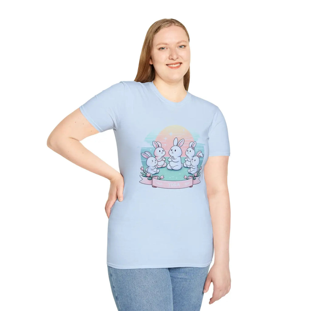 Cute Bunny Yoga Tee - Easter Celebrations - DipaliZ