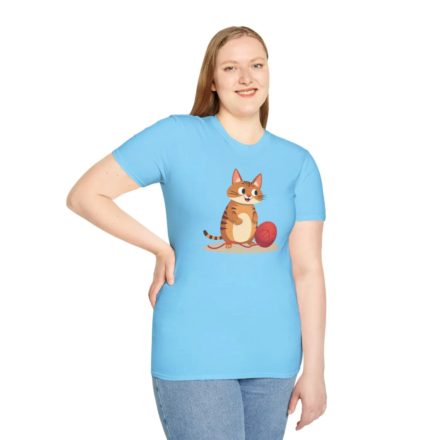 Cute Cat Basketball Unisex Softstyle Tee - Cat Lovers - DipaliZ
