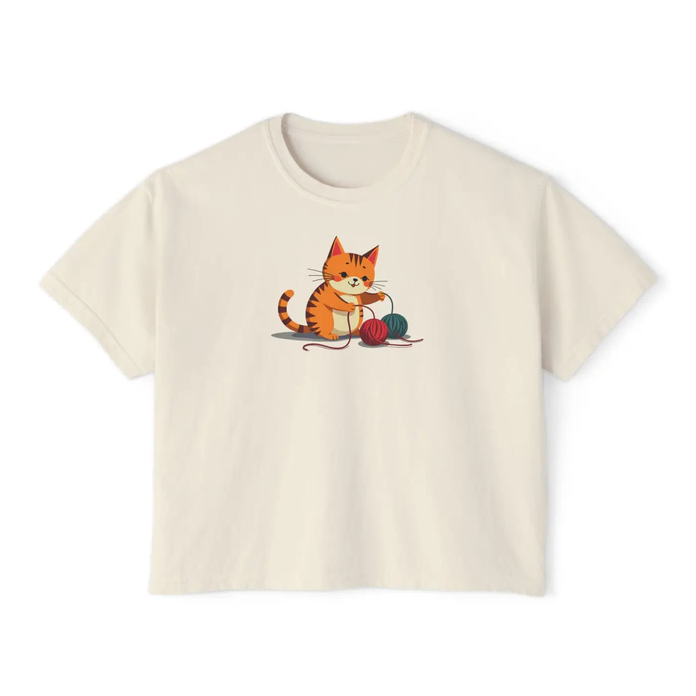 Cat Boxy Tee - Cute Fun Style for Women - DipaliZ