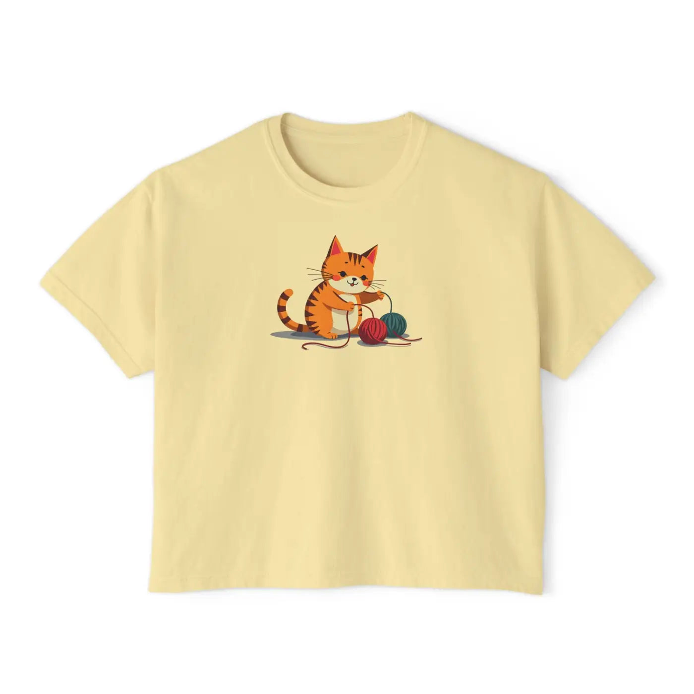 Cat Boxy Tee - Cute Fun Style for Women - DipaliZ