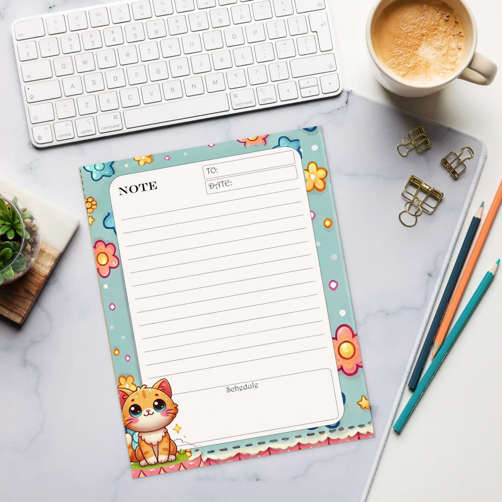 Cat Daily Planner - Cute Daily Planner Boost Notepad - DipaliZ