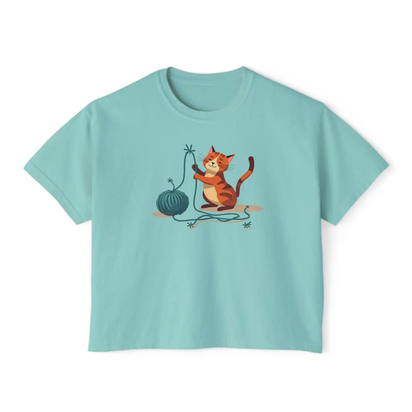 Cute Cat Lover Women's Boxy Tee - Fun Cat Graphic - DipaliZ