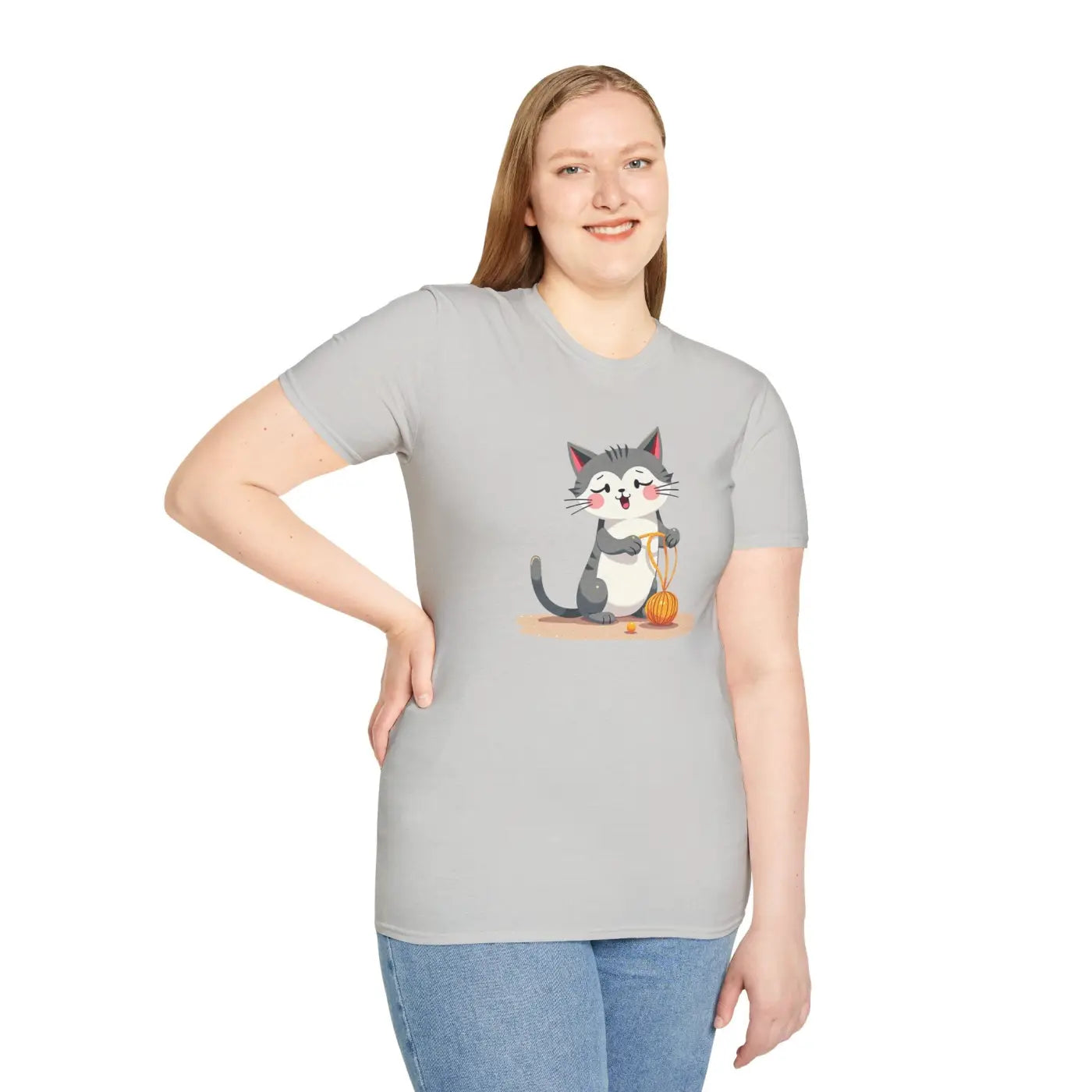 Cute Cat Pumpkin Cozy Casual Tee - Fall Pet Lover Gift - DipaliZ