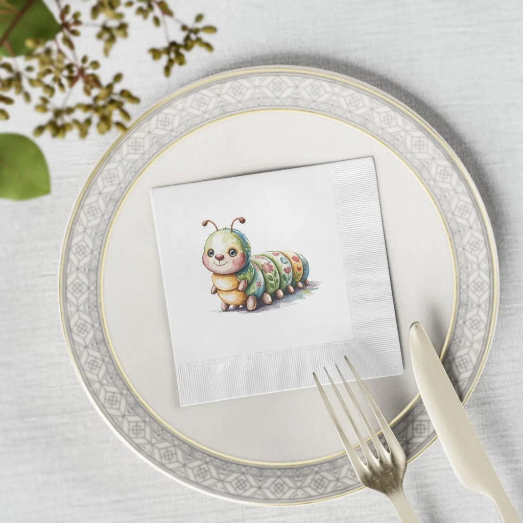Cute Caterpillar Napkins - Whimsical Party Supplies - DipaliZ