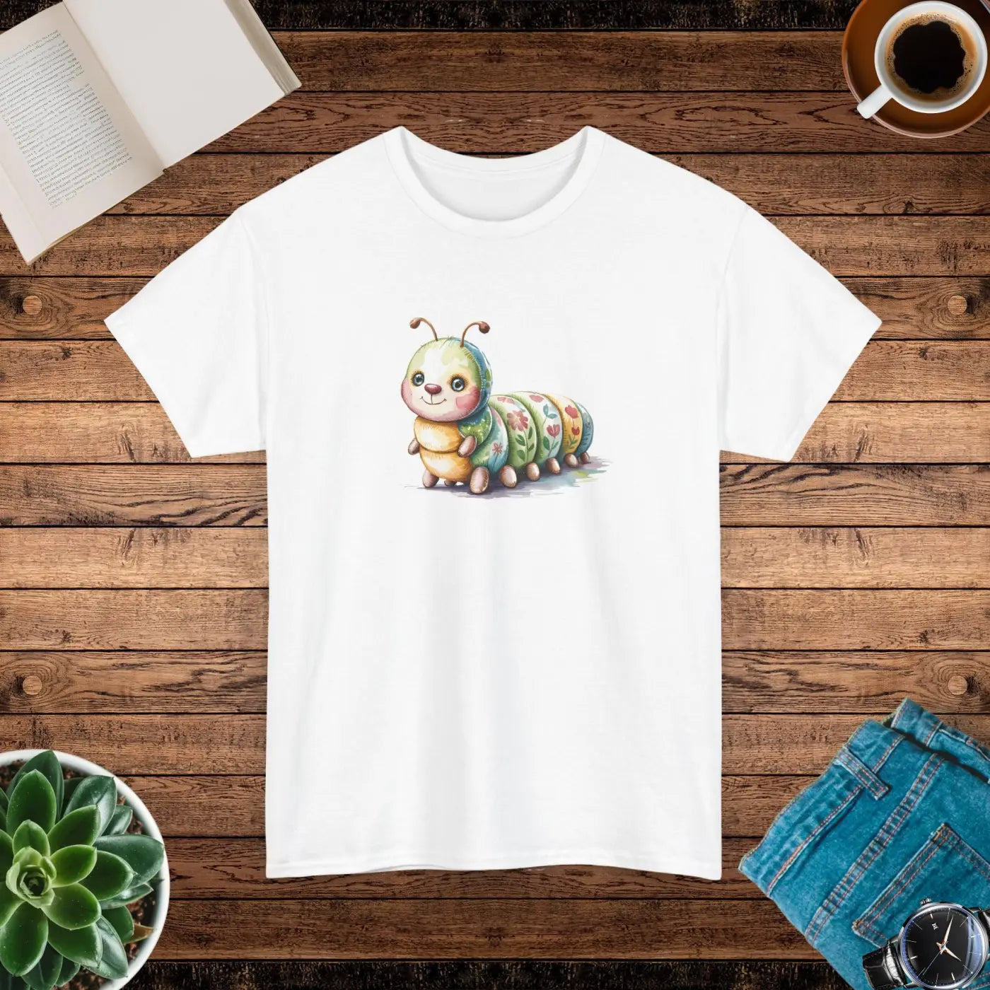 Cute Caterpillar Unisex Heavy Cotton Tee - Nature Lovers - DipaliZ