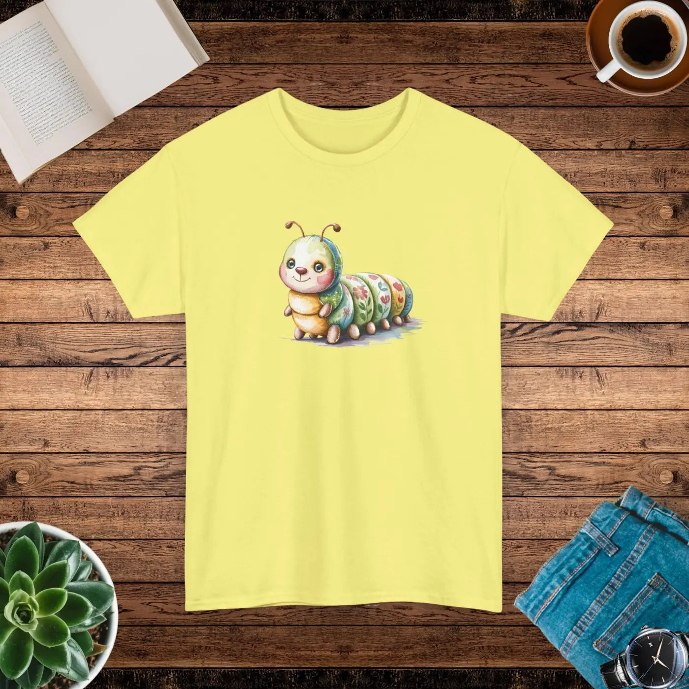 Cute Caterpillar Unisex Heavy Cotton Tee - Nature Lovers - DipaliZ