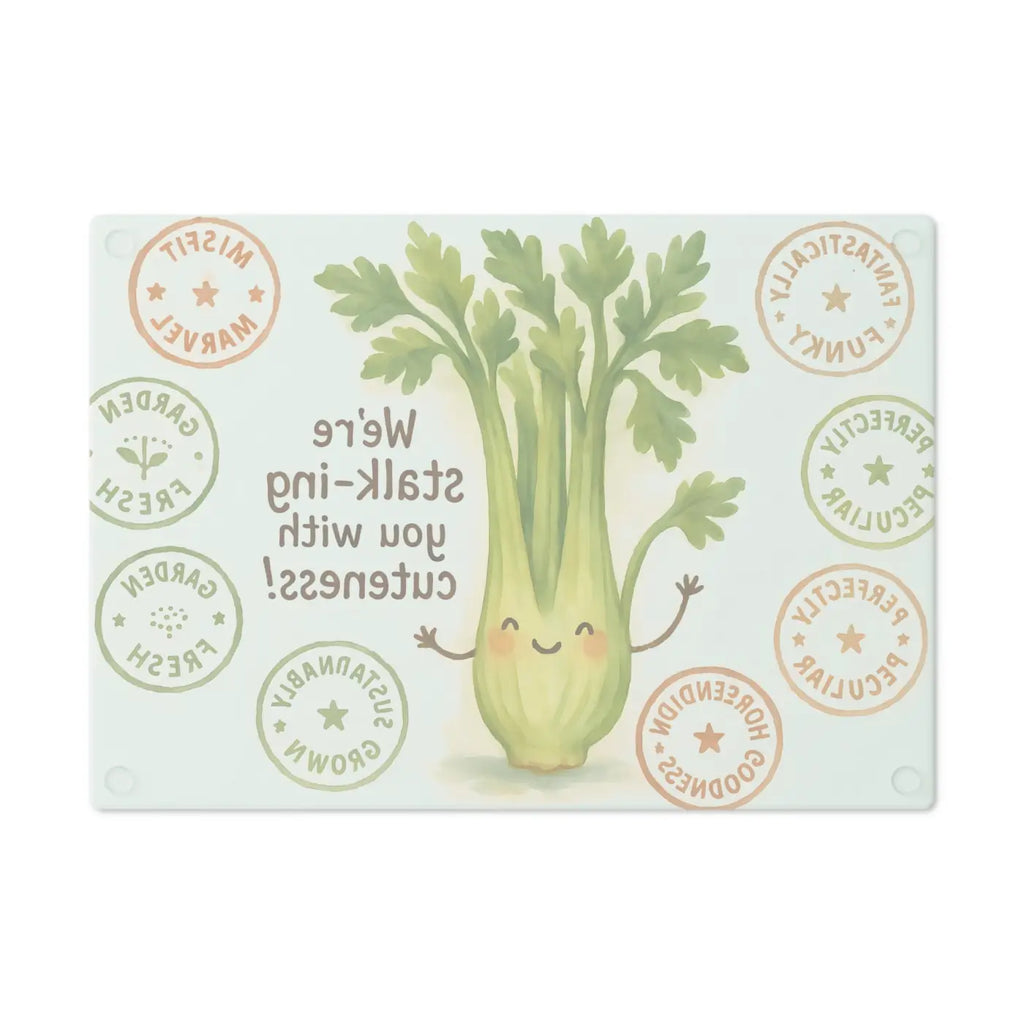 Celery Cutting Board - Pastel Greens Tempered Glass - DipaliZ