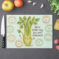 Celery Cutting Board - Pastel Greens Tempered Glass - DipaliZ