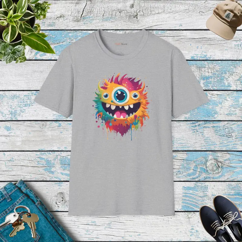 Cute Colorful Monster Softstyle T Shirt - Unisex Cotton - DipaliZ