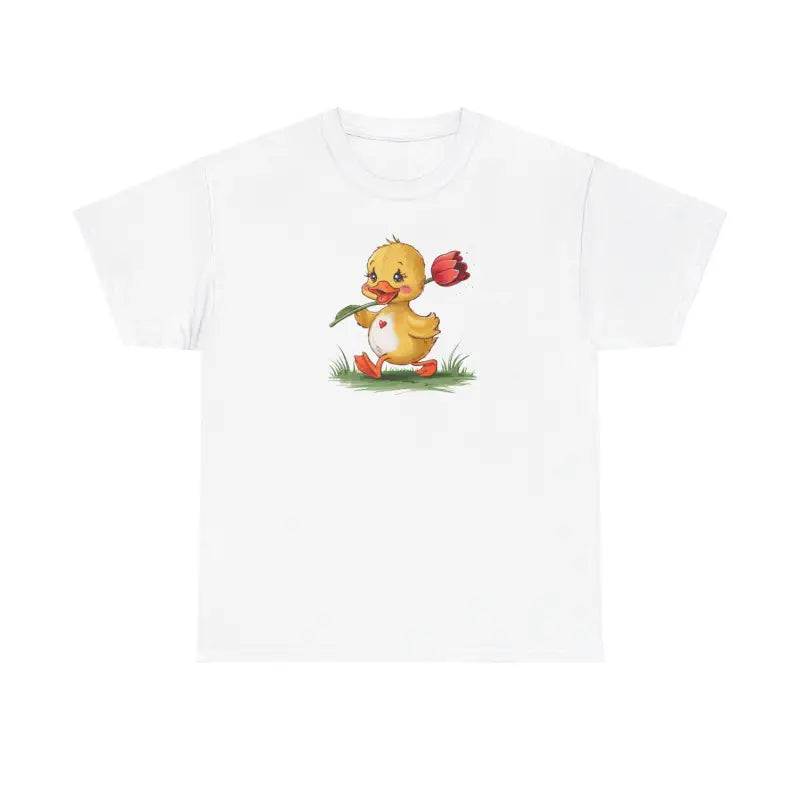 Duckling With A Tulip Tee - Heavy Cotton Unisex - DipaliZ