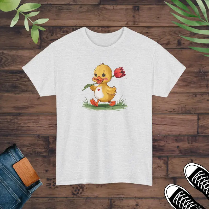 Duckling With A Tulip Tee - Heavy Cotton Unisex - DipaliZ
