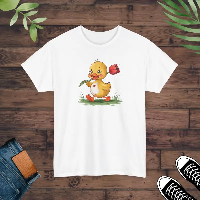 Duckling With A Tulip Tee - Heavy Cotton Unisex - DipaliZ