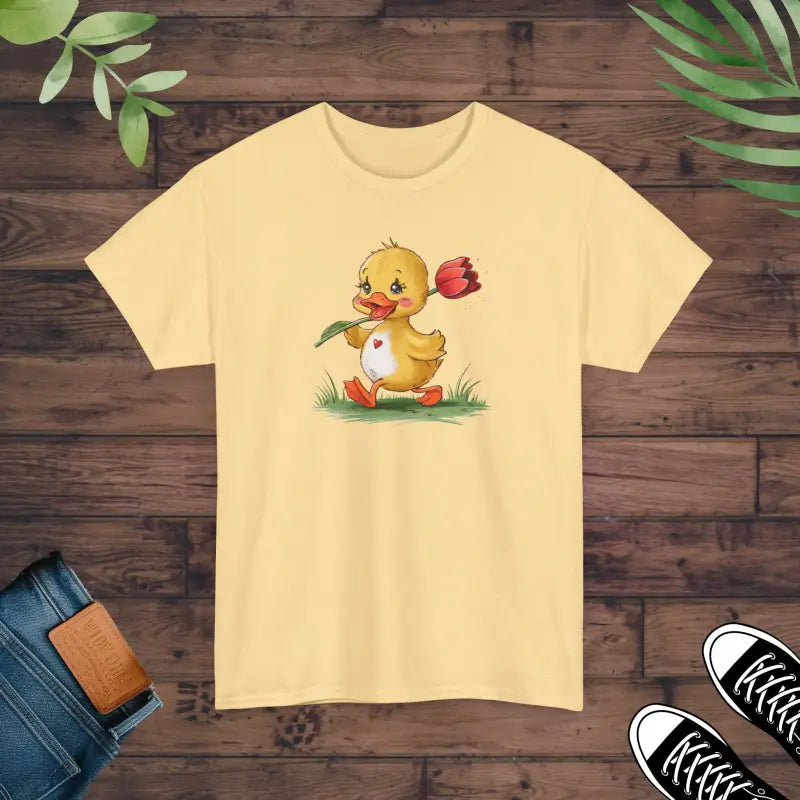 Duckling With A Tulip Tee - Heavy Cotton Unisex - DipaliZ