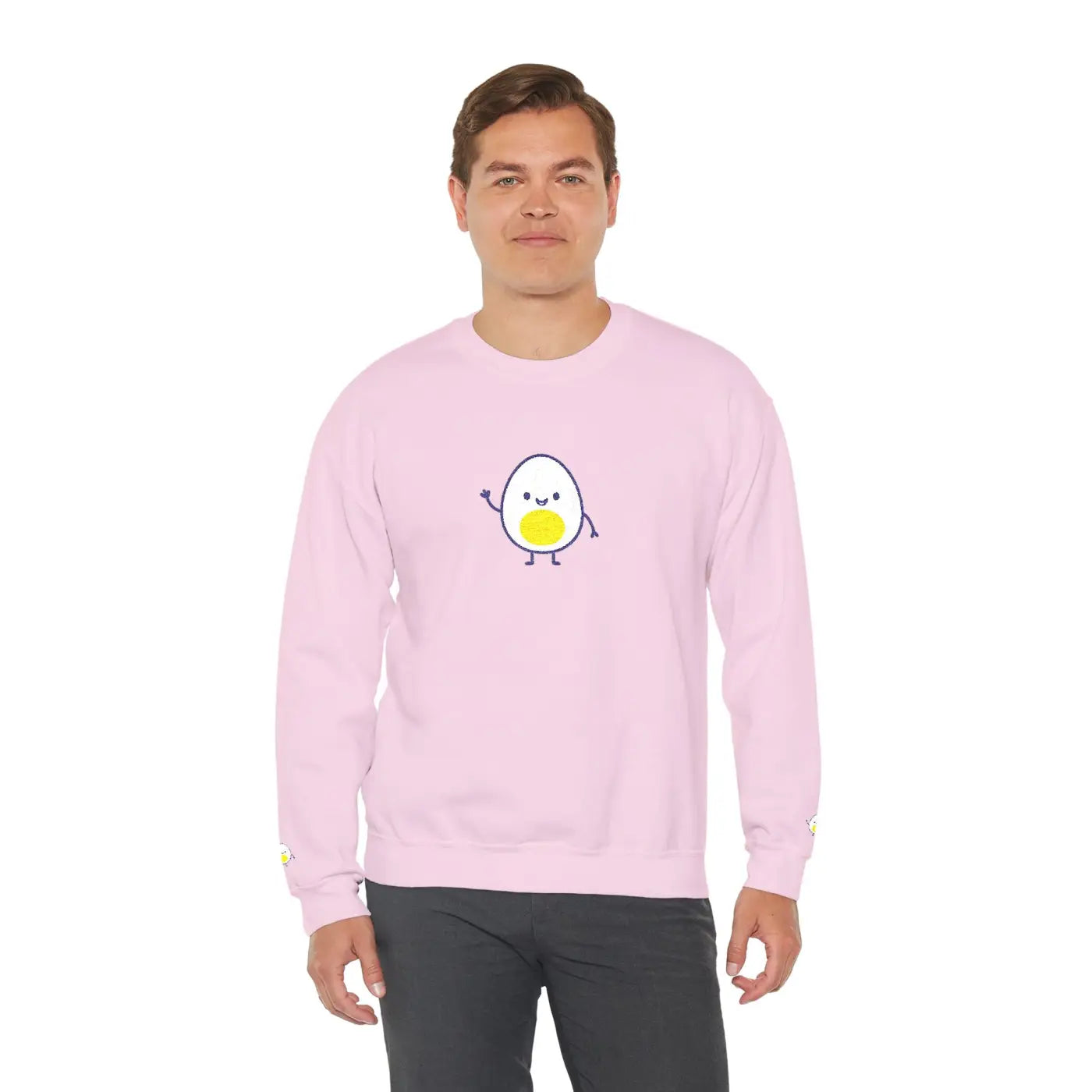 Cute Egg Embroidered Sweatshirt - Cozy Vibes Everyday - DipaliZ
