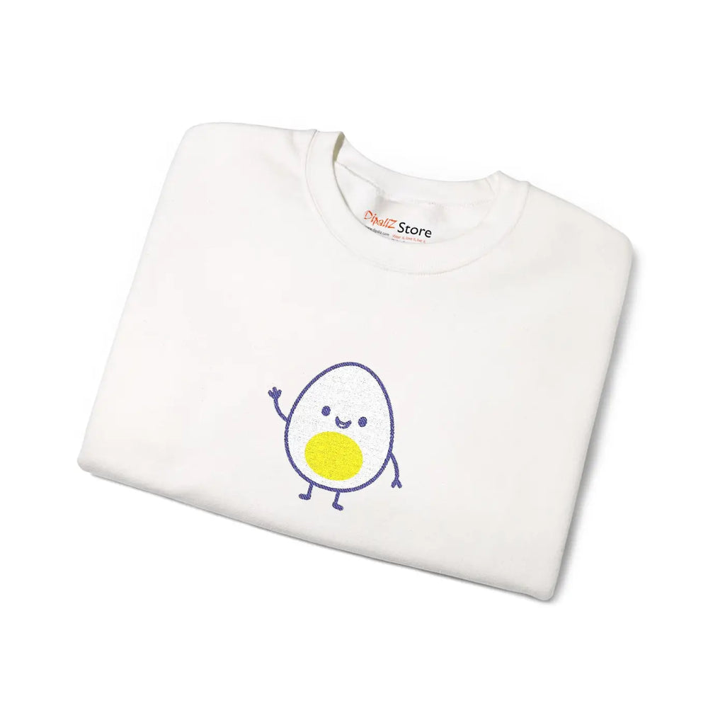 Cute Egg Embroidered Sweatshirt - Cozy Vibes Everyday - DipaliZ