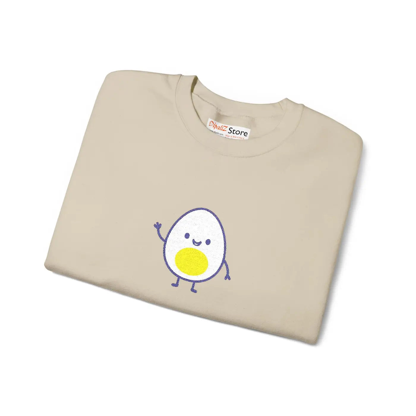 Cute Egg Embroidered Sweatshirt - Cozy Vibes Everyday - DipaliZ