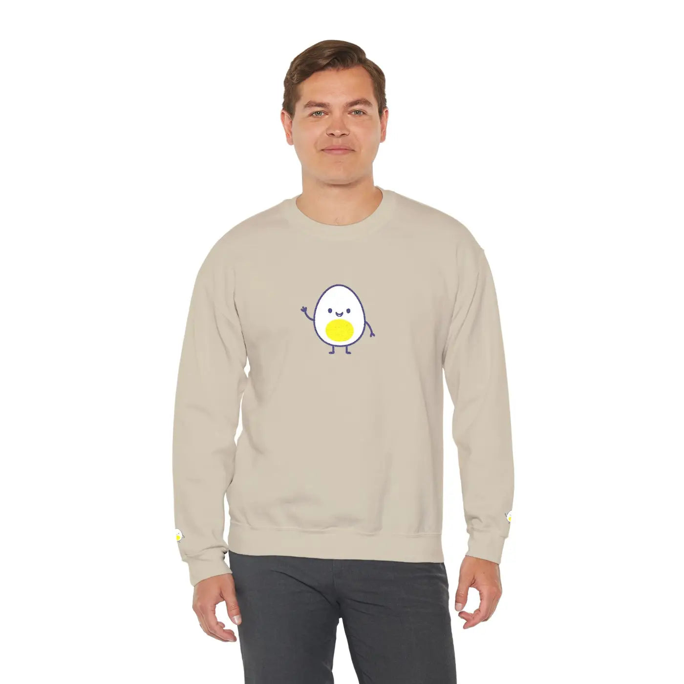 Cute Egg Embroidered Sweatshirt - Cozy Vibes Everyday - DipaliZ