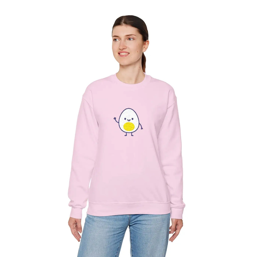 Cute Egg Embroidered Sweatshirt - Cozy Vibes Everyday - DipaliZ